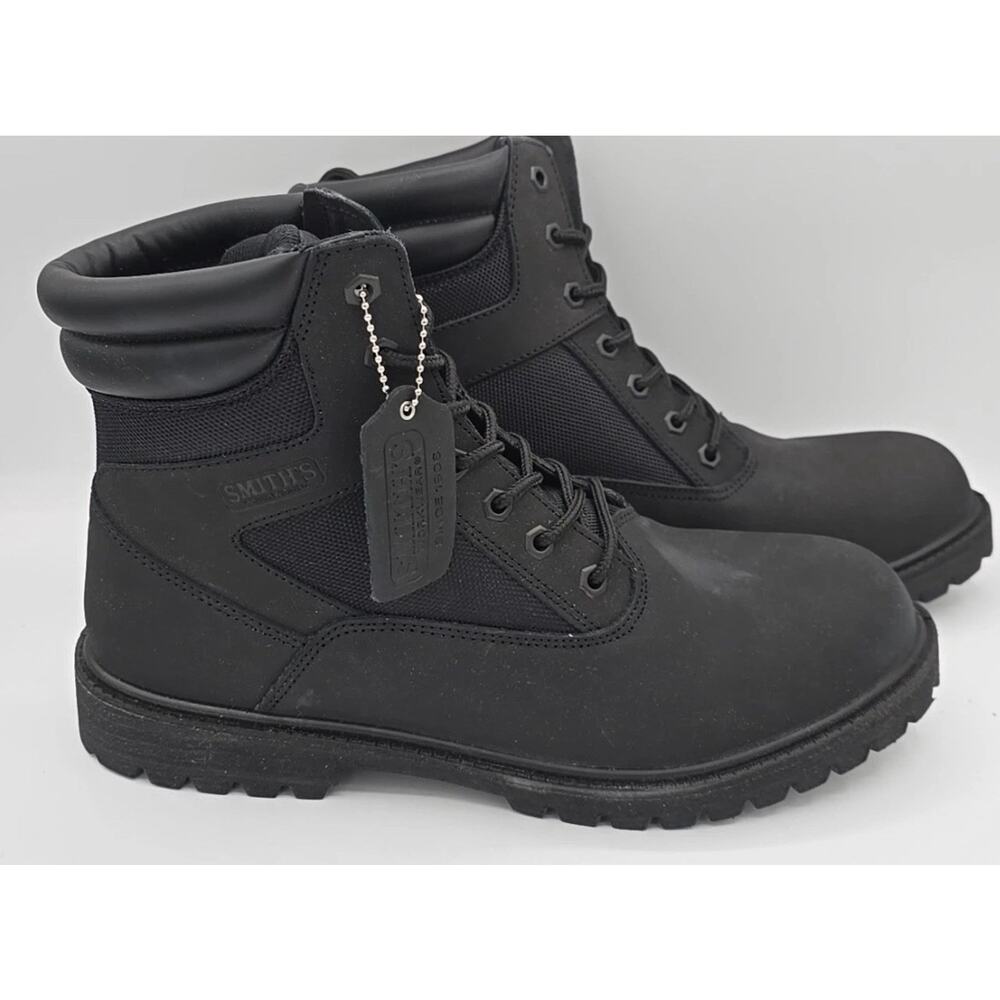 Smith’s Workwear Black Hiking Boots 8M Waterproof High Top Trail Outdoor Durable